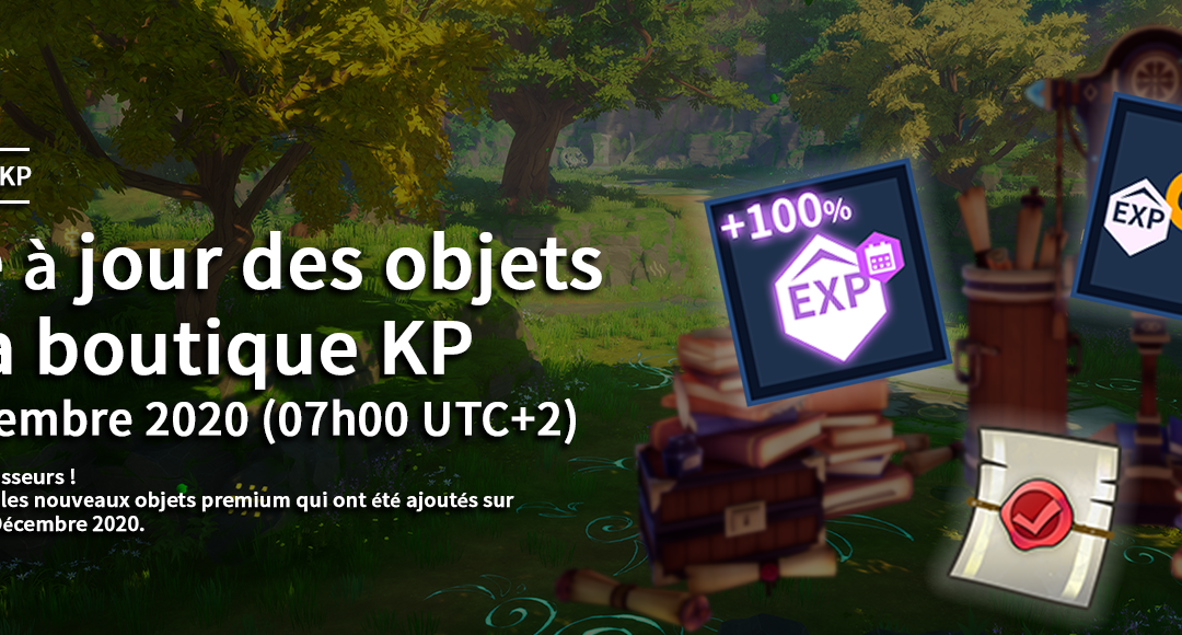 Mise à jour des objets de la boutique KP, 30 Décembre 2020